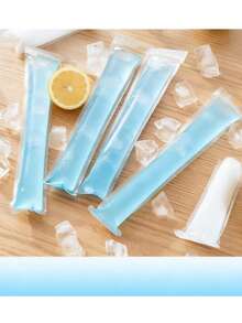 50pcs Long Ice Cream Bags, Suitable For Vegetables/Juices, Fruit Purees, Ice Cream, Frozen Fruits, Can Be Sealed At Low Temperatures, DIY Ice Cream Bags And Food Packaging Bags, Party Kitchen Gift Bags, Disposable Lollipop Ice Bags, Crushed Ice Bags, Transparent Self-Sealing Lollipop Ice Bags - Multicolor - View 1