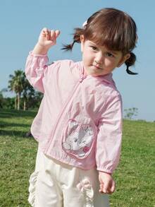 Balabala Baby Summer Sun Protection Hooded Top, Cute Stylish Infant Casual UV Protection Outfit New 2026 Collection - White Red - View 2