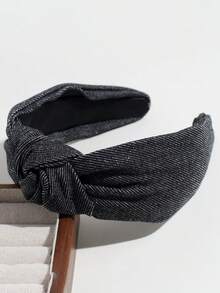 1pc Vintage Denim Wide Knotted Headband, Simple Solid Color High Crown Hair Hoop, Women Daily Wear Hairband, Fashion Versatile Hair Accessory, Spring/Summer,Holiday,Travel - Multicolor - View 8