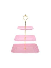 1-Piece 3-Tier Cake Display Rack With Removable Lightweight Plastic Dessert Stand - Elegant Layered Presentation For Birthdays, Parties, Weddings, And Commercial Use. Also Suitable For Camping, Hotels, Cafes, Restaurants, Food Decoration, Event Food Displays, And Holiday Displays, Capable Of Holding Cupcakes, Cakes, Candies, Or Fruit Platters. - Multicolor - View 9