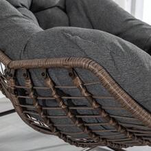 Outdoor Rattan Rocking Chair,Padded Cushion Rocker Recliner Chair Outdoor For Front Porch, Living Room, Patio, Garden - Grey - View 4
