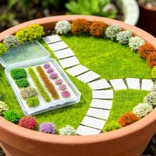 Miniature Static Grass Tufts & Flower Clumps Set For Model Train Diorama, 15x15cm (5.91x5.91in) Artificial Lawn + 1 Box Assorted Color Flower Bushes Kit For Wargaming Terrain, Micro Landscape, Dollhouse Garden, DIY Craft Scenery Building Supplies - Multicolor - View 8