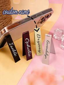 Bộ 2 giá đỡ điện thoại in tên theo yêu cầu, giá đỡ điện thoại gập gọn, giá đỡ để bàn mỏng nhẹ, giá đỡ đa chức năng, quà tặng sinh nhật/kỷ niệm/Ngày Valentine cá nhân hóa cho bạn trai, bạn gái, bạn thân, bố, mẹ, gia đình. - Nhiều màu - Xem 1