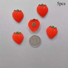 10pcs Cute Strawberry Fridge Magnets, Realistic Resin Fruit Refrigerator Magnets, Decorative Magnets For Fridge And Kitchen - Multicolor - View 10