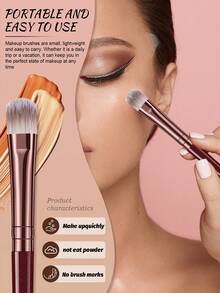 39件套化妆工具套装包含：22支化妆刷+3个化妆海绵+3个迷你化妆海绵+3个三角粉扑+3个迷你气垫粉扑+2个手碗挂绳+1个发箍+1个化妆刷清洁工具+1个收纳桶 - 酒紅色 - 查看 7