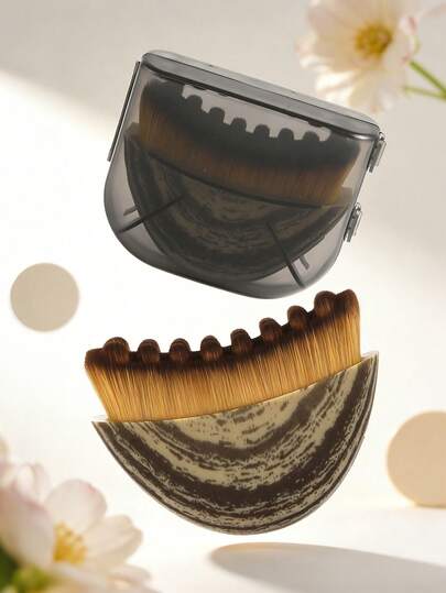 MAANGE 1Pc Facial Contour Brush With Storage Box, Foundation Brush, Concealer Brush, Face Makeup Tool, Cosmetic Brush,Beauty Brush Kit,At Home Or On-The-Go,Gift For Women & Girl