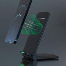 Solid Black Minimalist Solid Color Wireless Charger 1pc 15W (Max Power) Foldable Wireless Charger, Can Be Used As Both Wireless Charging Pad And Stand, Ideal For Charging While Watching Videos. Ultra-Thin Design, Compatible With IPhone 17, 16, 15, 14, 13, 12, 11 And Pro Max Series, As Well As Galaxy S23, S22, S21, S20 And Note Series. Suitable For Charging Phones In Office, Dorm Or Home Spring Gift Birthday Anniversary. - Multicolor - View 5