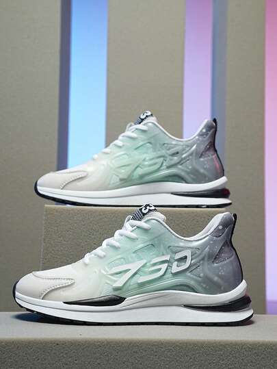 1 Pair "Star Galaxy" Gradient Running Shoes, 3D "750" Logo, Lightweight Breathable Mesh Upper + Cushioned Midsole, 3 Colors (Galaxy Pink/Midnight Blue/Aurora Green), Unisex Sports Shoes, Essential For Daily Commute, Fitness & Running!