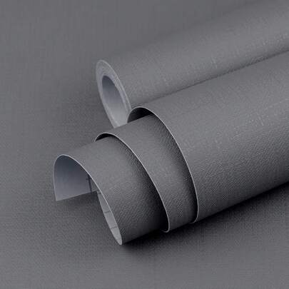 1 cuộn giấy dán tường tự dính màu xám, có vân, có thể tháo rời và chống thấm nước, thích hợp để trang trí phòng khách, phòng ngủ, ký túc xá và làm mới nội thất, giấy dán tường thẩm mỹ để nâng cấp ngôi nhà của bạn.