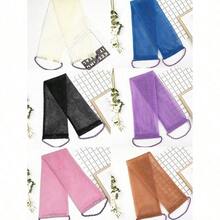 2pcs African Net Bath Sponge Set - Long Exfoliating Mesh Body Scrubber For Shower - Double-Sided Scrub Towel With Straps For Back Cleaning (Pink & Purple) - Multicolor - View 2