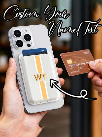 Personalized Custom Name Magnetic Wallet Card Holder Case,A Simple, Elegant,Ew Luxury Fashion Exquisite Magnetic Card Holder Pu Leather Wallet Accessory Card Holder,Compatible With Bank, Transit, And Id Cards, Featuring Strong Magnetic Adhesion For Secure Card Storage,For Mobile Phone Additions,It'S The Perfect Gift For Family And Friends On Holidays, Birthdays, Anniversaries, Weddings, Mother'S Day, And Father'S Day, For Men & Women.