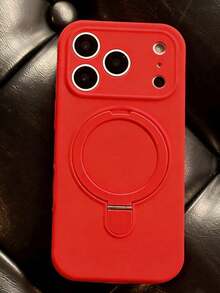 Magnetic Wireless Charging Soft Silicone Protective Case For IPhone 17 Air 17 16 15 14 13 12 11 Pro Max 16e - Red - View 3