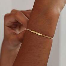 Personalized Engraved Name Bar Bracelet, Gold/Silver Plated, Customized Jewelry - Multicolor 2 - View 5