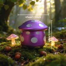 2.5 Inch Mushroom Shaped Metal Grinder, Durable Aluminum Alloy Grinder, Kitchen Spice, Pepper/Herb Grinder - Purple - View 6