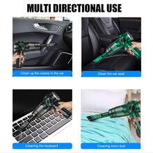SOKANY Wireless Car Vacuum Cleaner, Portable Vacuum Cleaner, Dual Use For Car And Home, One-Key Start, 2000mAh Battery Capacity, Type-C Charging, Equipped With Multiple Accessories, Suitable For Car, Home, Pet And Other Scenarios - Black - View 5