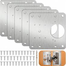 6pcs Stainless Steel Cabinet Door Hinge Repair Plates With Screws - Hinge Repair Plates-6 Pcs - View 9