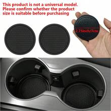 4pcs Universal Anti-Slip Cup Holder Coasters, Embedded Decorative Cup Mats, Car Interior Accessories, Black - Multicolor - View 13