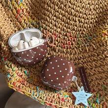 Ốp bảo vệ tai nghe họa tiết chấm bi ngôi sao, phù hợp với FreeBuds 2/7i/5i, Buds 2/Pro 4, vỏ bảo vệ tai nghe Bluetooth không dây. - màu nâu - Xem 8