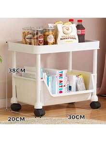 Xe đẩy lưu trữ di động 4 bánh chịu tải nặng, khung nhựa/kim loại màu trắng, kệ di động nhiều tầng, dụng cụ sắp xếp tiết kiệm không gian cho văn phòng, nhà để xe, phòng ngủ, chất liệu bền, xe đẩy dễ lắp ráp - Nhiều màu lớn - Xem 18