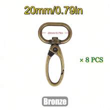 Bộ 8 chiếc móc xoay kim loại 16-38mm, móc càng cua, vòng chìa khóa, móc treo, phụ kiện tự làm móc khóa, dây đeo và túi xách. - 8 cái - Xem 15