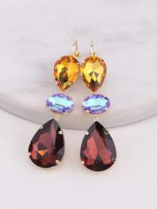 1 Đôi bông tai dài đính đá Rhinestone hàn hợp kim đồng thủ công cho nữ - phong cách 1 - Xem 20