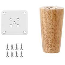 4 Packs Natural Solid Wood Furniture Leg Table Feets Wooden Cabinet Table Legs Fashion Furniture Hardware Replacement For Sofa Bed - Beige - View 3