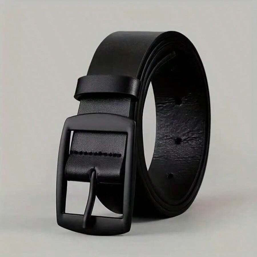 1pc Electroplated Buckle Versatile Men's Belt - Black - View 1