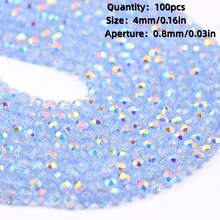 1pc 4mm High Luster Flat Crystal Glass Beads, 96 Facets Cut Glass Beads - Suitable For Fashion DIY Jewelry Making Necklace Bracelet Accessories - DIY - View 14