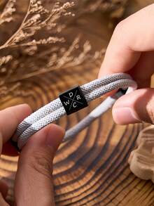 1 chiếc vòng tay khắc chữ cái đầu tên theo yêu cầu, vòng tay đôi bằng thép không gỉ bện tùy chỉnh, khắc chữ cái đầu tên của cặp đôi/gia đình/cha mẹ, quà tặng kỷ niệm, món quà tốt nhất dành cho anh ấy/cô ấy. - Vòng tay bện chữ cái đầu tùy chỉnh - Xem 5