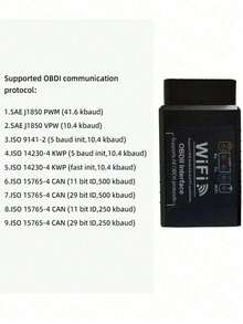 OBD2汽车诊断工具 OBDII OBD 2 OBD II ELM 327 V1.5 WIFI故障码读取器诊断工具，可清除发动机故障灯 - 诊断3000多种车辆故障码，汽车配件 - 黑色加強版 - 查看 4