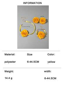 imoli Bộ 3 món phong cách Bohemian bằng polyester, gồm bông tai, vòng tay và dây chuyền hình hoa hồng 3D, món quà tuyệt đẹp dành cho phụ nữ đi nghỉ mát ở bãi biển. - Nhiều màu - Xem 15