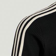 Adidas Adicolor Inspired Vintage Track Jacket For Men & Women - Retro Waffle Knit Slim Fit Sports Top, Lightweight Athletic Running Jacket With Zip Up Front & Contrast Stripes, 80s 90s Y2K Retro Sports Fashion Outerwear, Breathable Cropped Track Top For Gym Jogging Tennis, Casual Streetwear Jacket With Ribbed Cuffs & Collar, Classic Adidas Style Tracksuit Jacket For Daily Wear, Unisex Vintage Sportswear Windbreaker For Spring Autumn - 黑色 - 查看 8