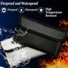 Multipurpose Fire-Resistant & Waterproof Bag - 4200°F Insulated, Cash Fire-Proof Bag With Zipper & Reflective Strips, Waterproof Document Pouch, Valuables Fire-Resistant Bag, Available In Large, Medium And Small Sizes - 8.2 Inches * 5.1 Inches - View 1
