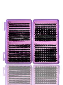 464簇浓密蓬松的长款假睫毛，长度8-161毫米混合，浓密丰盈，可DIY分段式假睫毛，大容量个人假睫毛套装，柔软自然的混合睫毛，触感柔软，适合居家DIY、旅行、日常通勤、晚宴、婚礼、新娘妆等各种场合。睫毛簇、单根假睫毛、假睫毛、假睫毛 - D - 查看 8