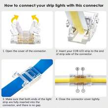 Bộ 1 đầu nối pha lê chống nước cho dải đèn LED COB, khóa pha lê không cần hàn cho dải đèn LED. - trong suốt - Xem 6