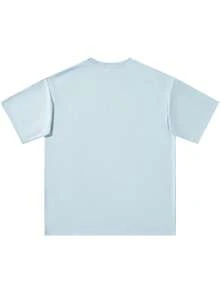 Men's Solid Color Low Elasticity Minimalist Summer Versatile Loose Lightweight Short Sleeve T-Shirt - Dusty Blue - View 3