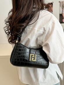 New Luxury Solid Color Versatile Women Shoulder Bag - Black - View 7