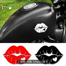 1 pieza Pegatina impermeable con diseño de labios en forma de corazón para motocicleta | Vinilo decorativo, apto para decorar ventanas de coche, parachoques, depósito de combustible, parabrisas - Acabado mate, autoadhesivo, pegatina precortada - 1 pieza - Ver 1