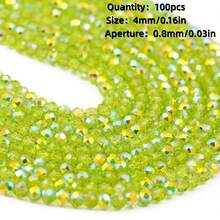 1pc 4mm High Luster Flat Crystal Glass Beads, 96 Facets Cut Glass Beads - Suitable For Fashion DIY Jewelry Making Necklace Bracelet Accessories - DIY - View 18