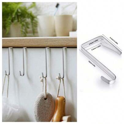 Bộ 8 móc treo cửa bằng kim loại có thể điều chỉnh, phù hợp với cửa dày từ 1,4" đến 1,9", thích hợp để treo quần áo, giày dép, túi xách, khăn tắm, áo khoác, chìa khóa và nhiều vật dụng khác.