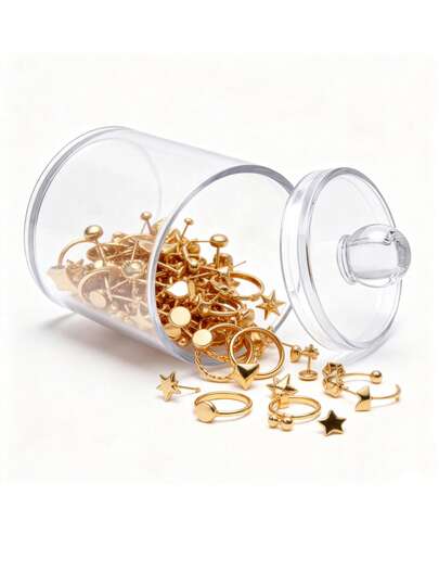 1个首饰收纳盒，可收纳戒指、耳环、项链等首饰，首饰整理盒