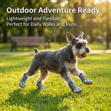 Breathable Mesh Checkered Pet Shoes, Anti-Slip Rubber Sole Dog Boots With Adjustable Straps, Summer Paw Protection For Small Medium Dogs Cats - Blue - View 7