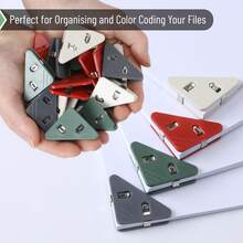 12PCS Plastic Triangular Binder Clips Set, Office School Use, Good For Holding Many Documents, Multicolor - View 5