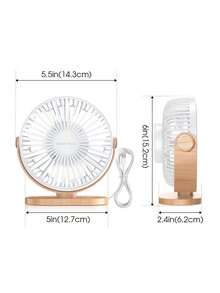 Sweetfull桌面风扇，三档可调风速/USB供电/挂钩设计/木纹底座，适合春夏季在书房、卧室、客厅、办公室使用。 - USB供電款 - 查看 12