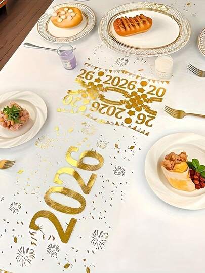 1pc 2026 Graduation Gold Foil Table Runner, Extra Long Table Runner, Transparent Mesh Design With Gold Sequins - Durable Fabric - 28cm Wide X 300cm Long, Ideal For Graduation Party Decor, Graduation Table Center Piece And Graduation Venue Decoration
