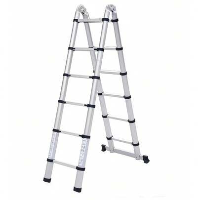 Aufgerüstete Klappleiter, 4,2 m Teleskopleiter, Haushalts-A-Leiter, verstärktes Aluminiumlegierung-Material, Spezialleiter für den Baubereich
