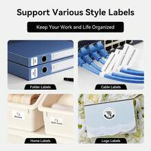 Portable Label Maker - Wireless Label Printer With 5 Rolls Of Different Size Label Paper; Compact Thermal Label Printer For Small Businesses, Offices And Home Use; Ink-Free Label Maker Compatible With IOS And Android - Multicolor - View 8