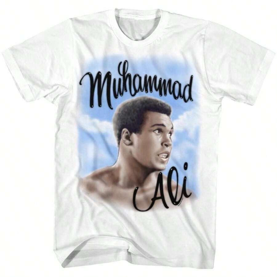 MuhammadAli Airbrush White Adult T-Shirt - 白色 - 查看 1