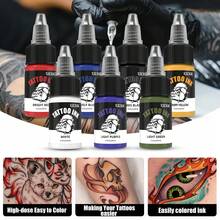 DQFART 7pcs/18pcs Tattoo Ink Set, 2/3 Oz (20ml), Professional Tattoo Ink, Long-Lasting Vibrant Colors, Sterile Pigments, Suitable For Outlining And Coloring, Smooth And Even Application, Ideal For Tattoo Artists - Multicolor - View 6