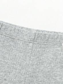 Balabala Girls' Summer Elastic Waist Micro Flared Long Leggings For Casual Wear - Light Gray - View 3